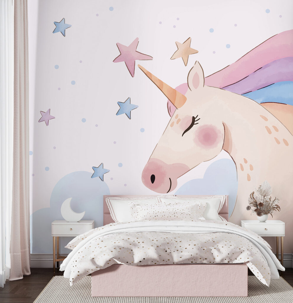 Unicornio con estrellas flotantes — interior 1