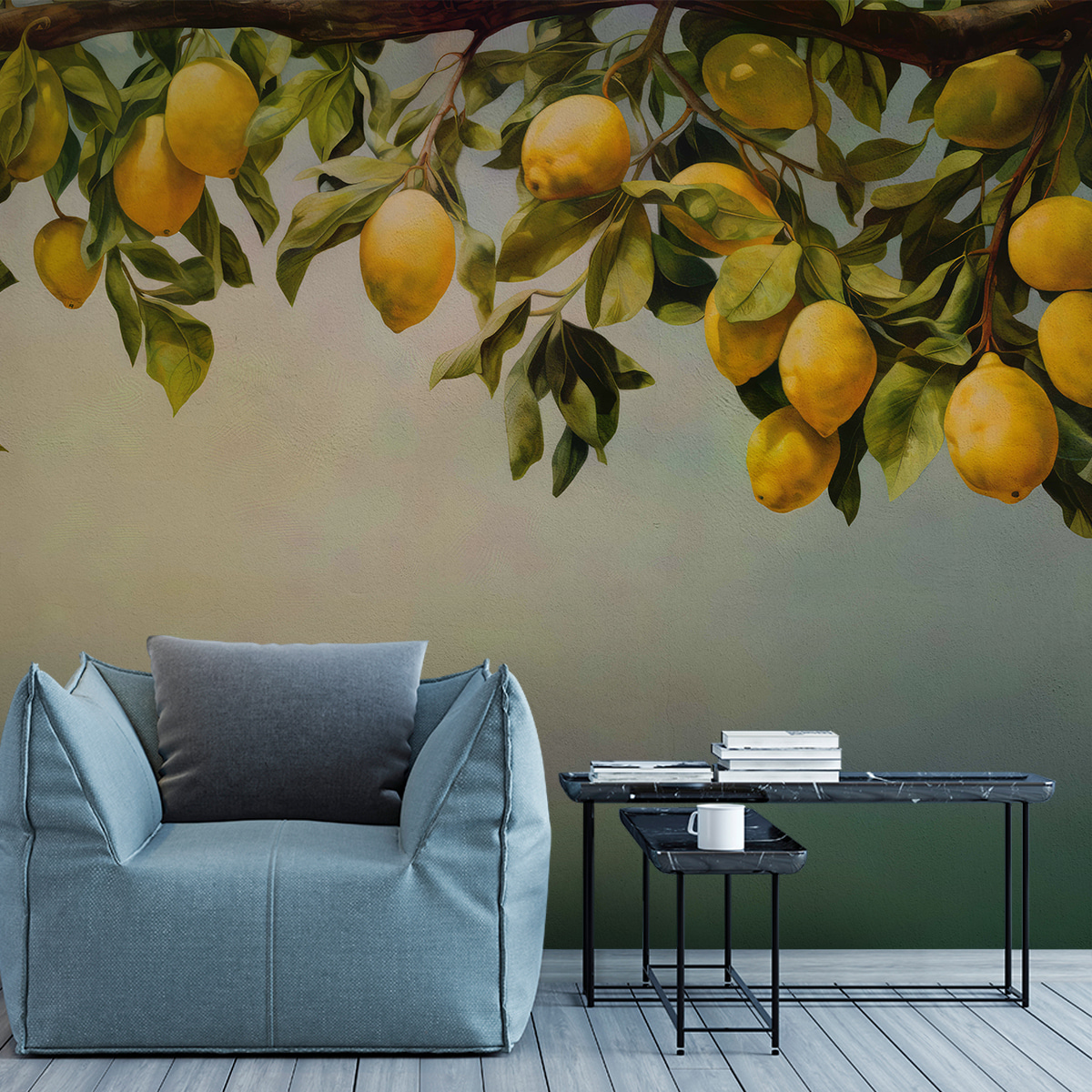 Limones en niebla pintada — interior 1