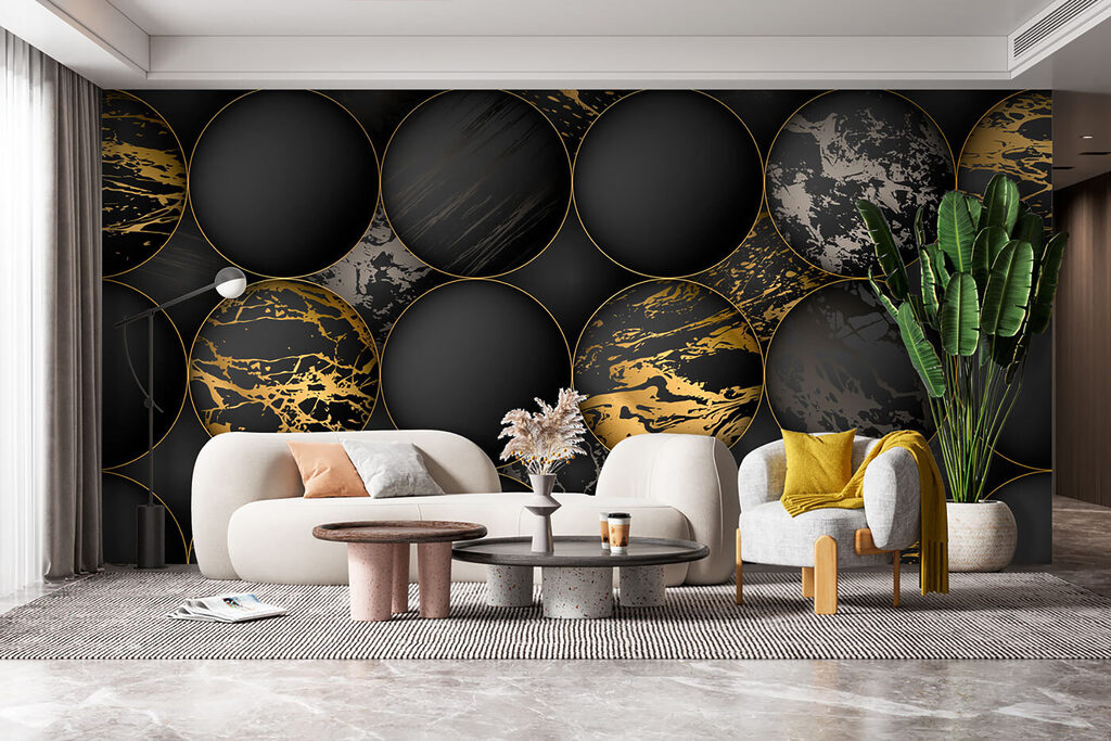 Círculos con vetas doradas — interior 8