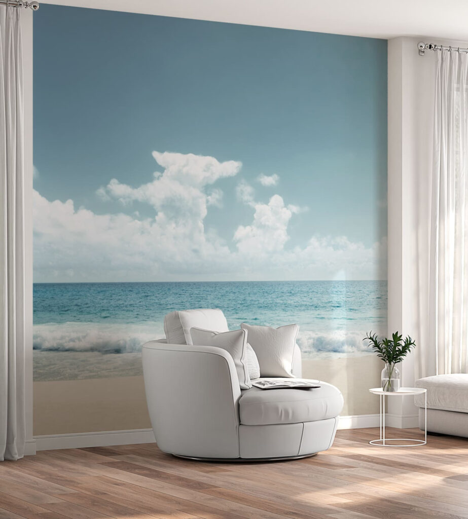 Playa en día claro en un interior