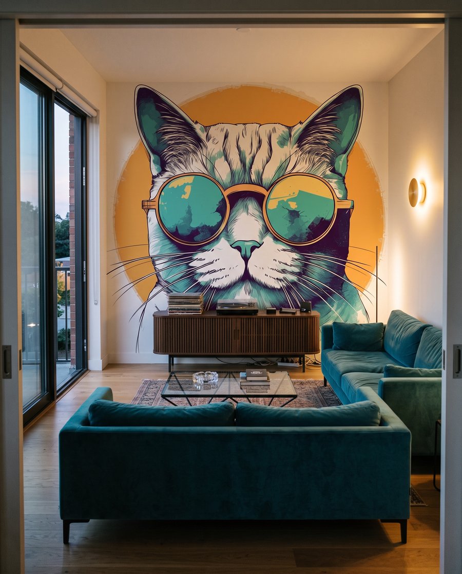 Gato con gafas redondas — interior 3