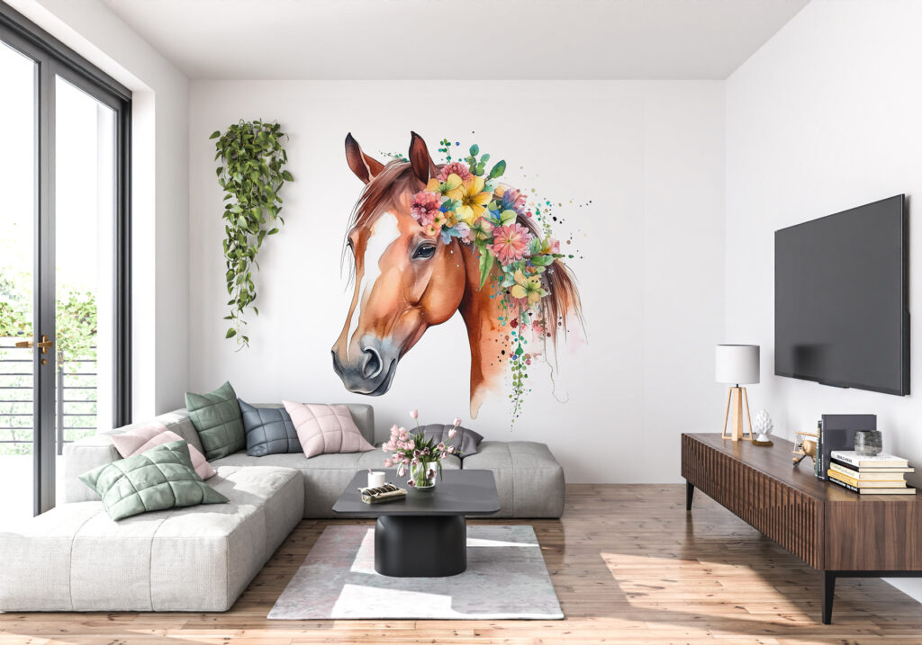Caballo de melena floral — interior 2