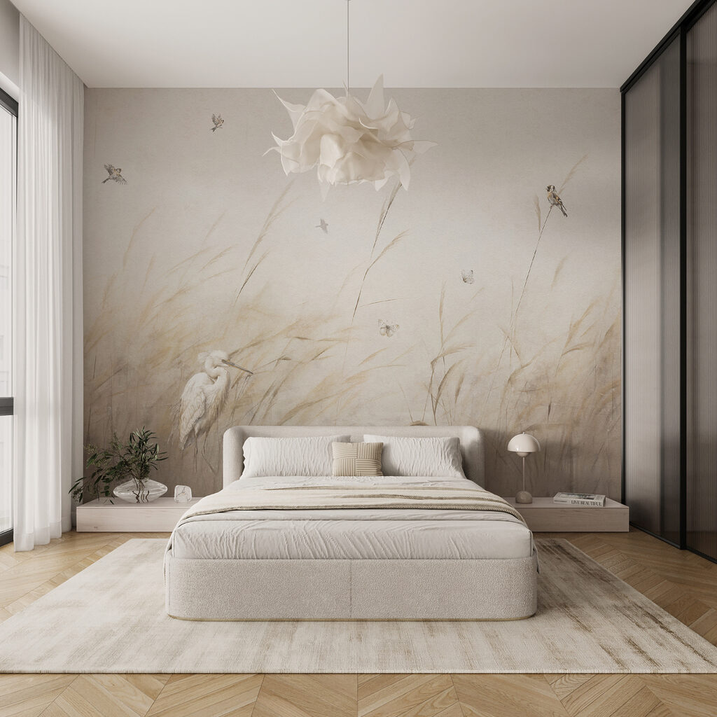 Pájaros sobre tallos pálidos — interior 2