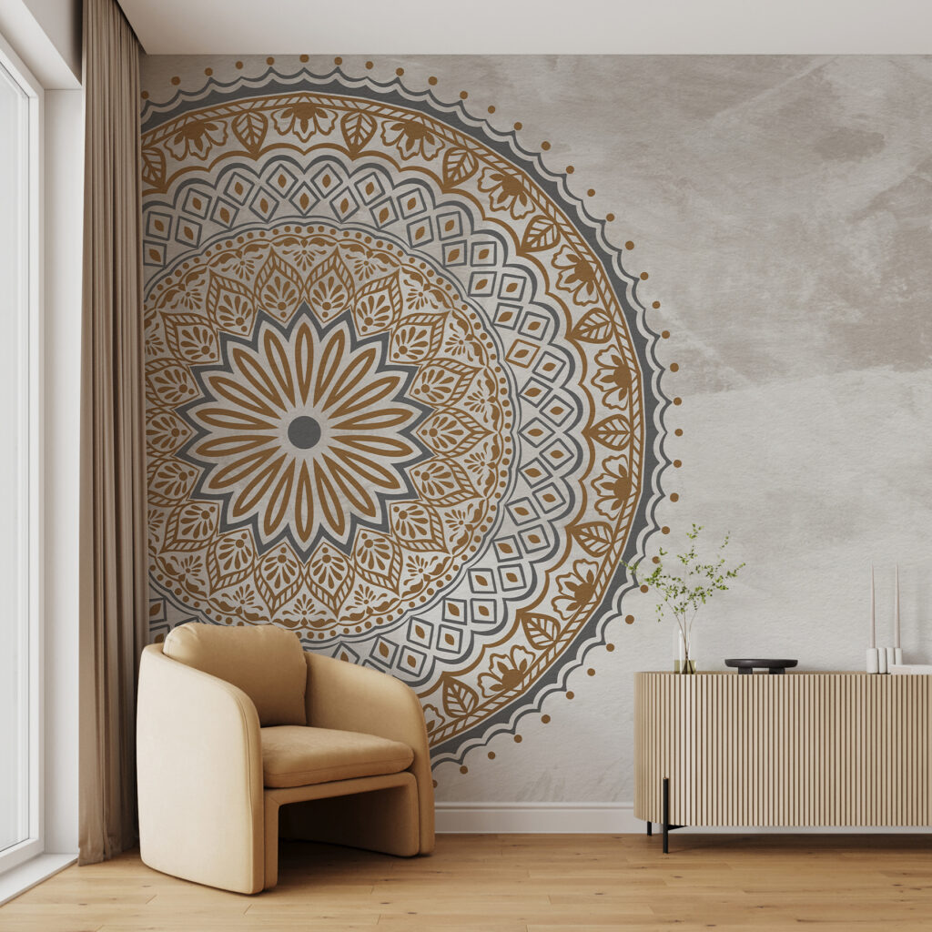 Mandala de encaje en un interior