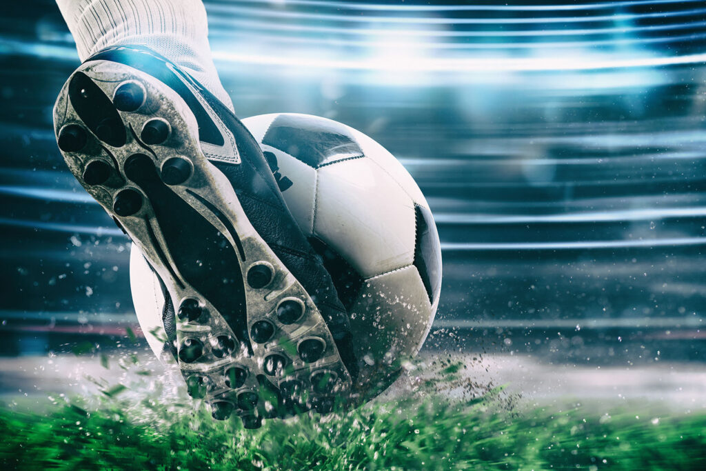 Bota junto al balón — diseño completo