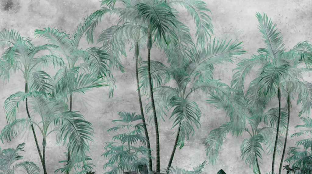 Palmeras en acuarela — diseño completo