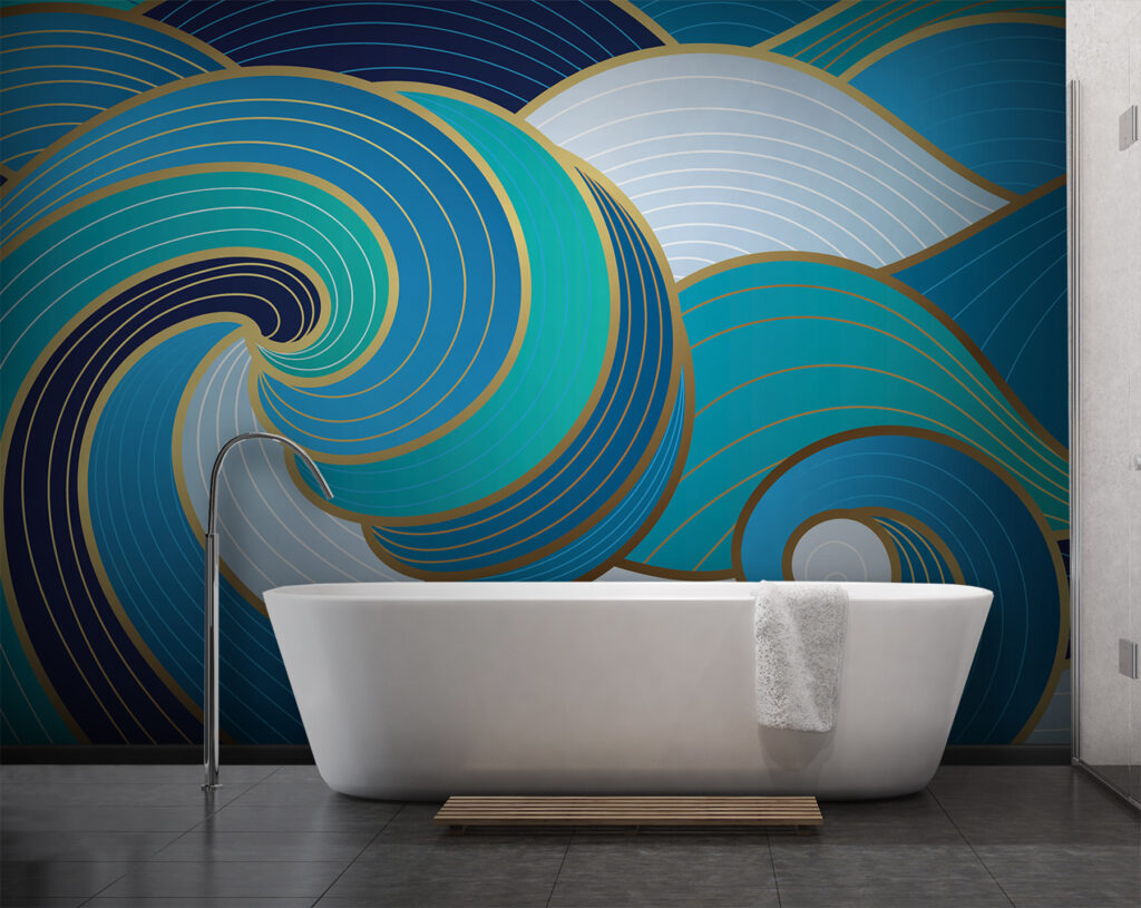 Olas azules y doradas — interior 3