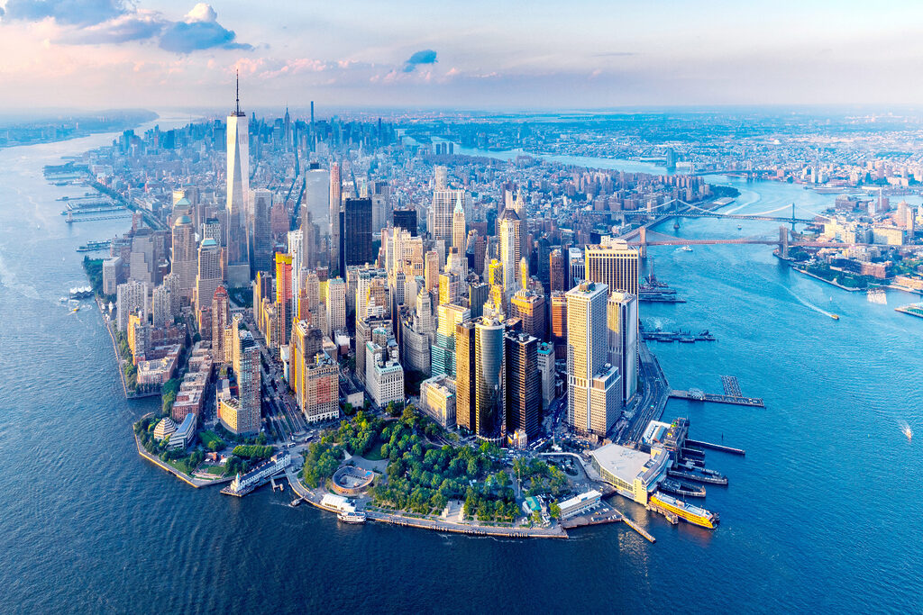 Manhattan sobre el agua — diseño completo