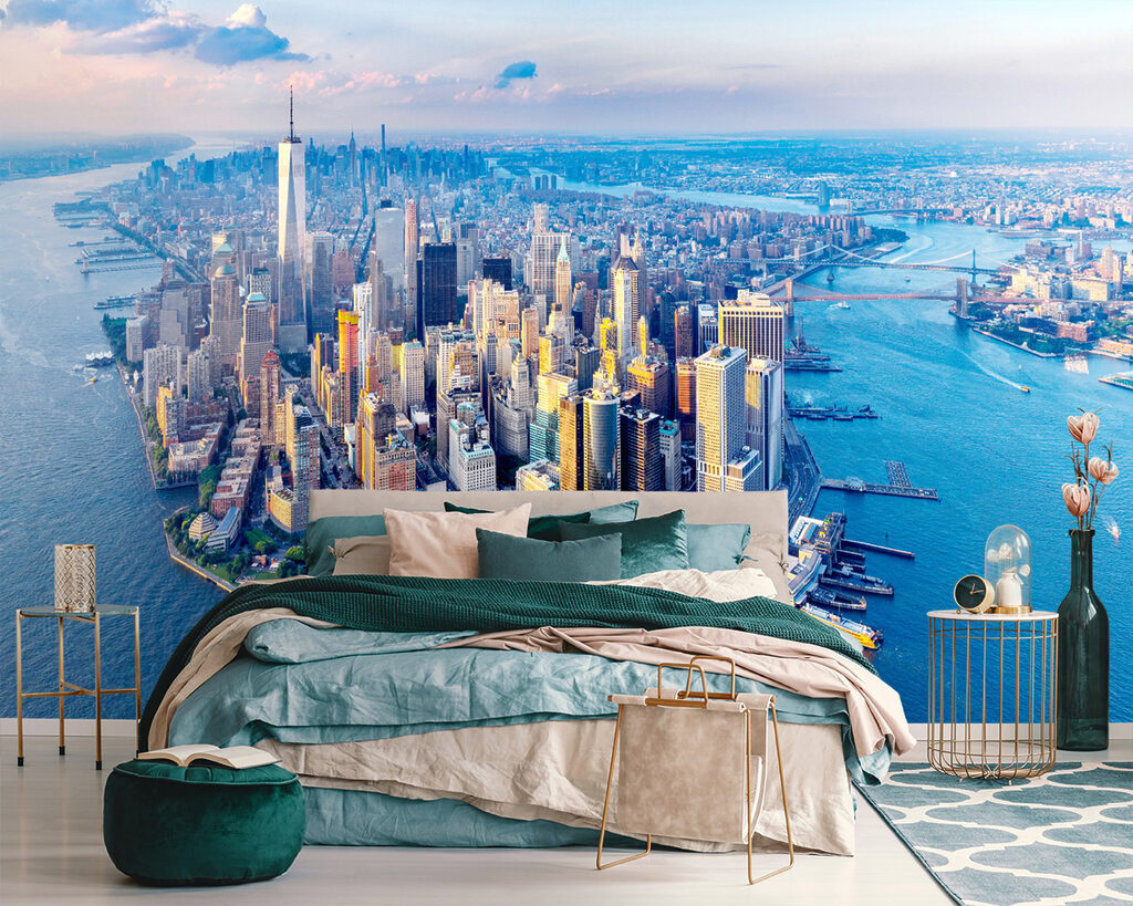 Manhattan sobre el agua en un interior