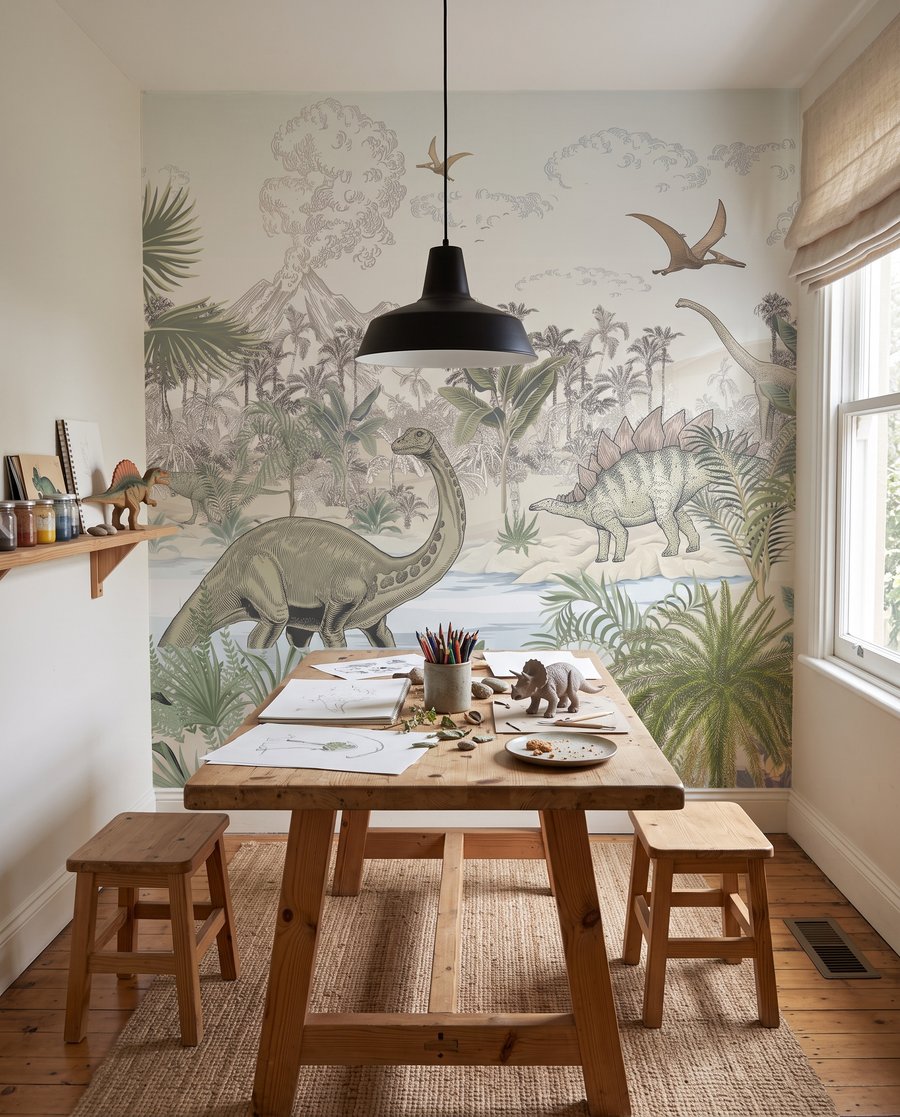 Dinosaurios junto al estanque — interior 2