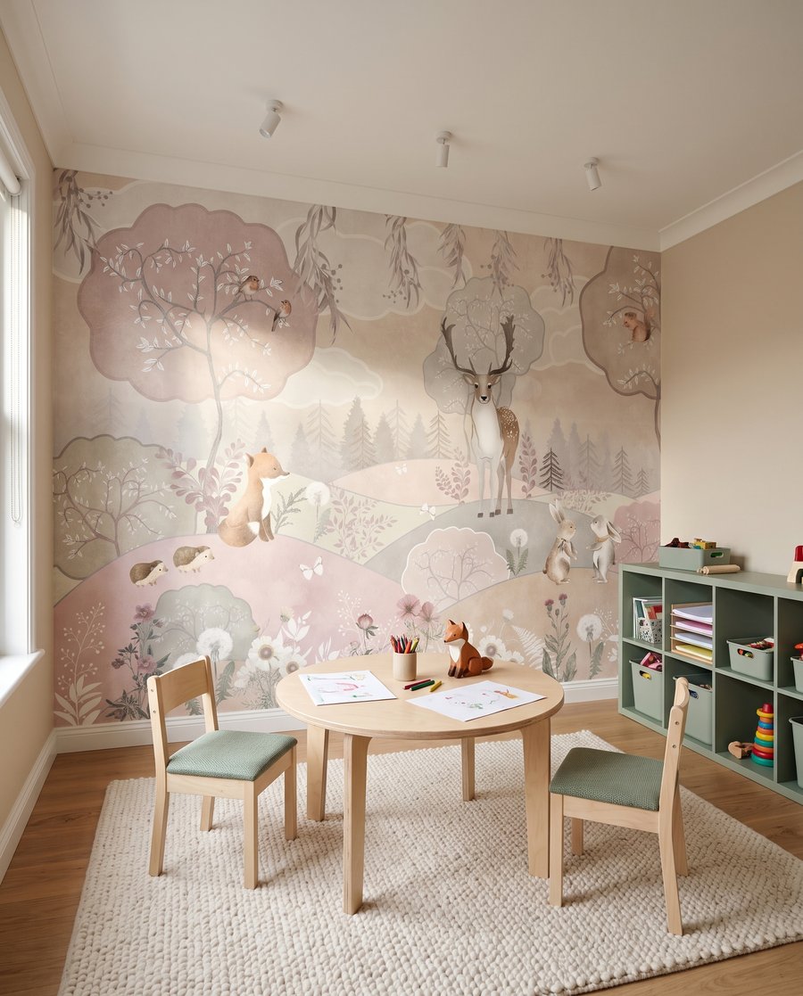 Animales en colinas rosas — interior 8