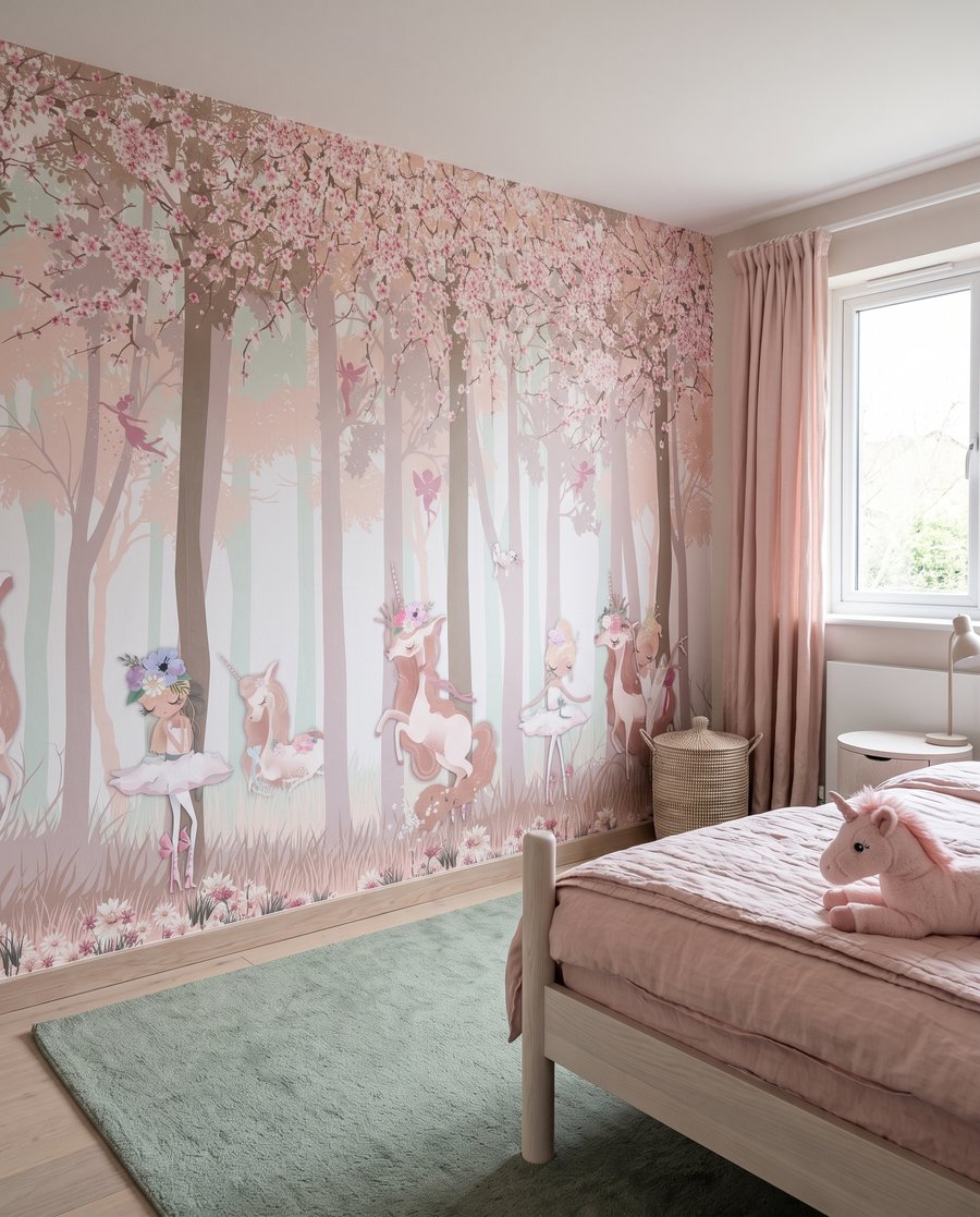 Unicornios en bosque rosa — interior 2