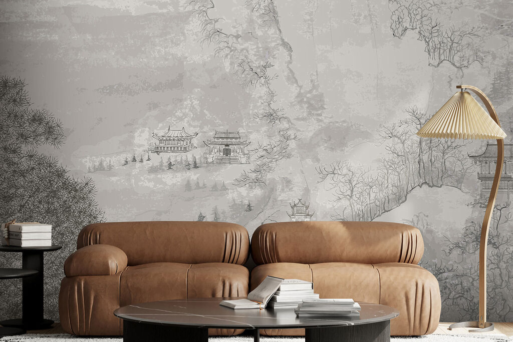 Pagodas en dibujo gris — interior 4