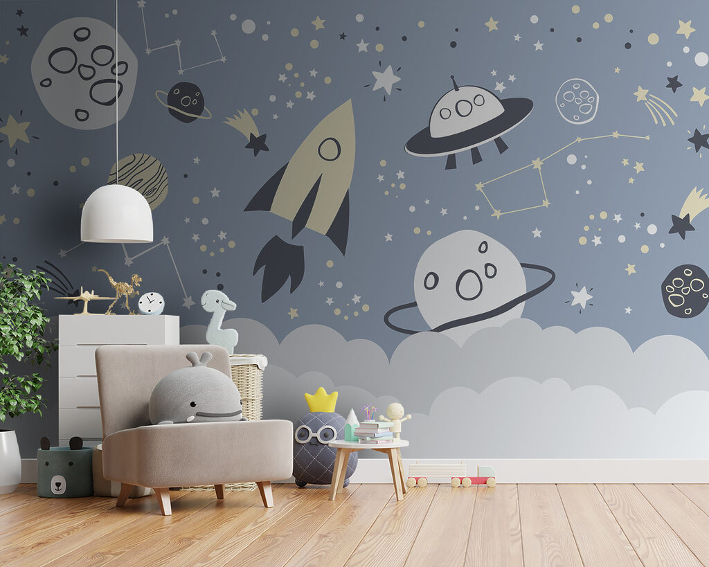 Cohetes sobre nubes azules — interior 2