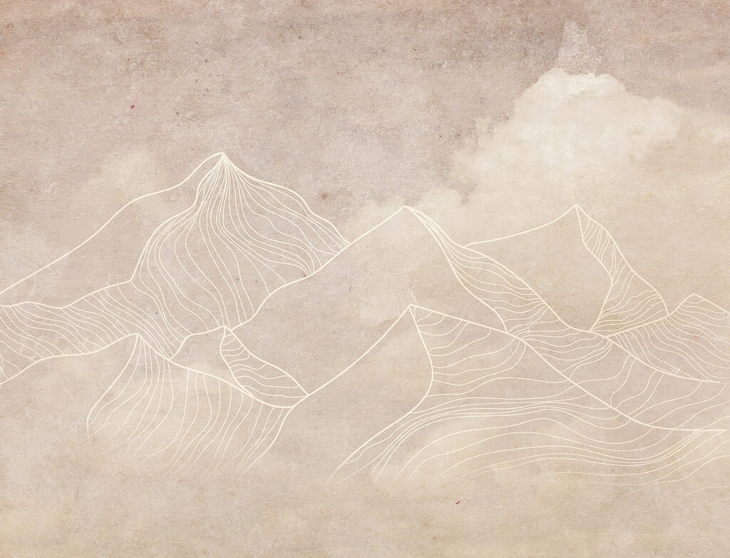 Montañas en líneas blancas — diseño completo