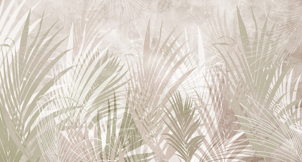Hojas de palmera difusas — diseño completo