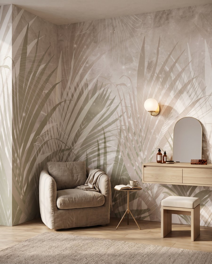 Hojas de palmera difusas — interior 2