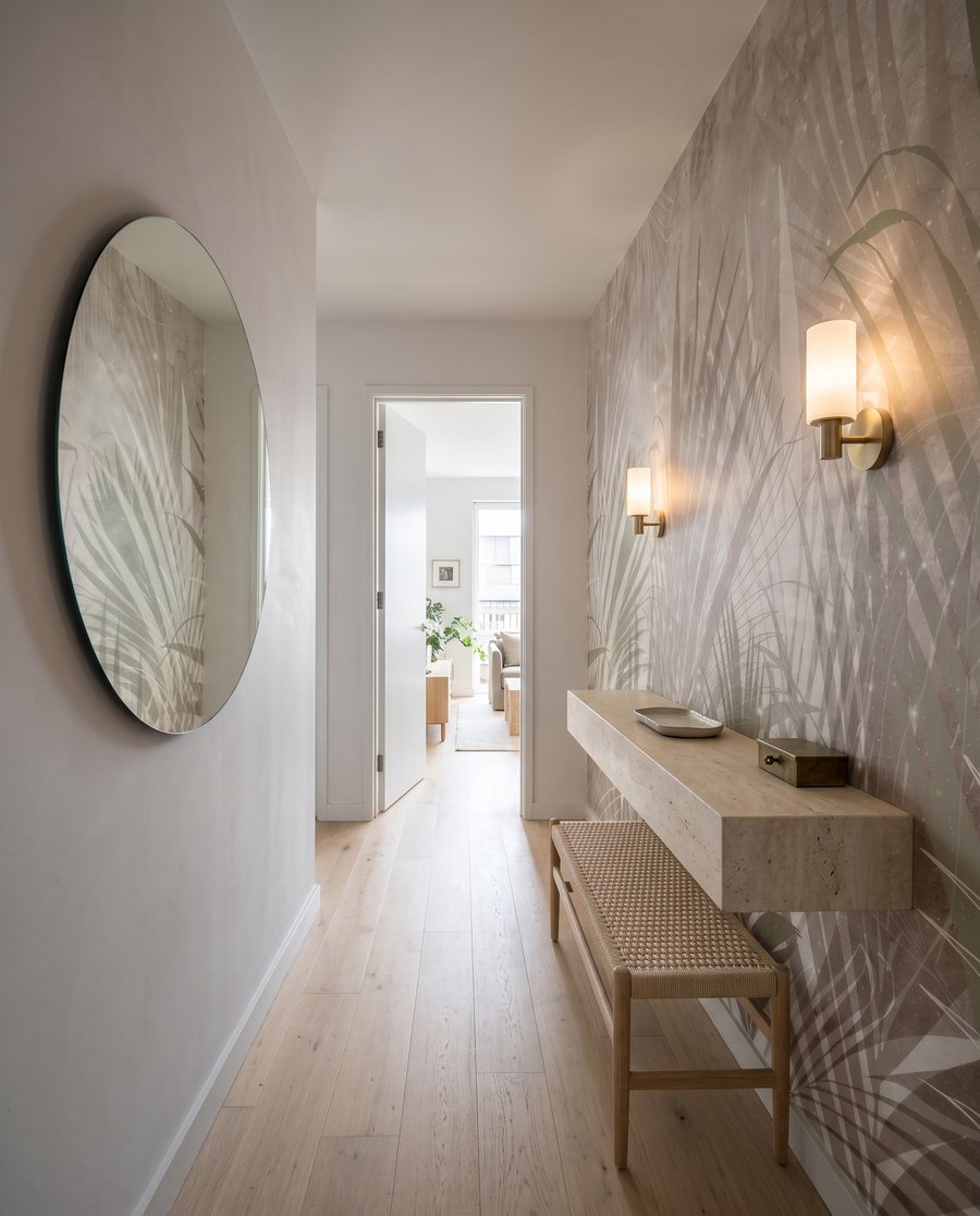 Hojas de palmera difusas — interior 6