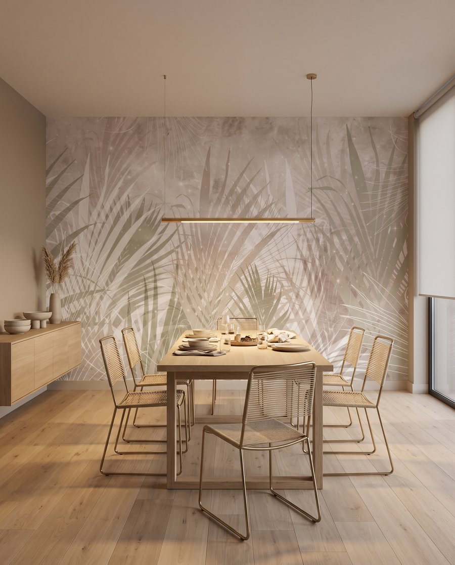 Hojas de palmera difusas — interior 7