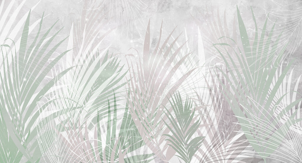 Hojas de palmera difusas — diseño completo
