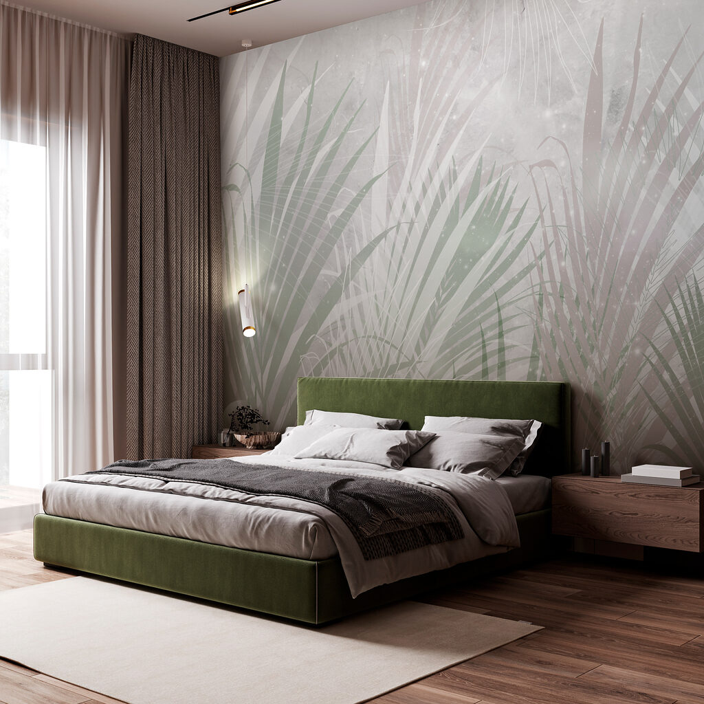 Hojas de palmera difusas — interior 1