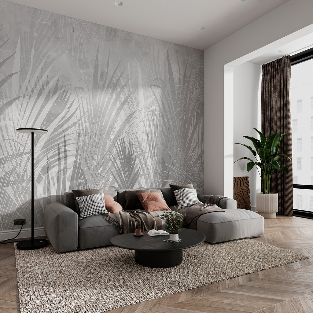 Hojas de palmera difusas — interior 1