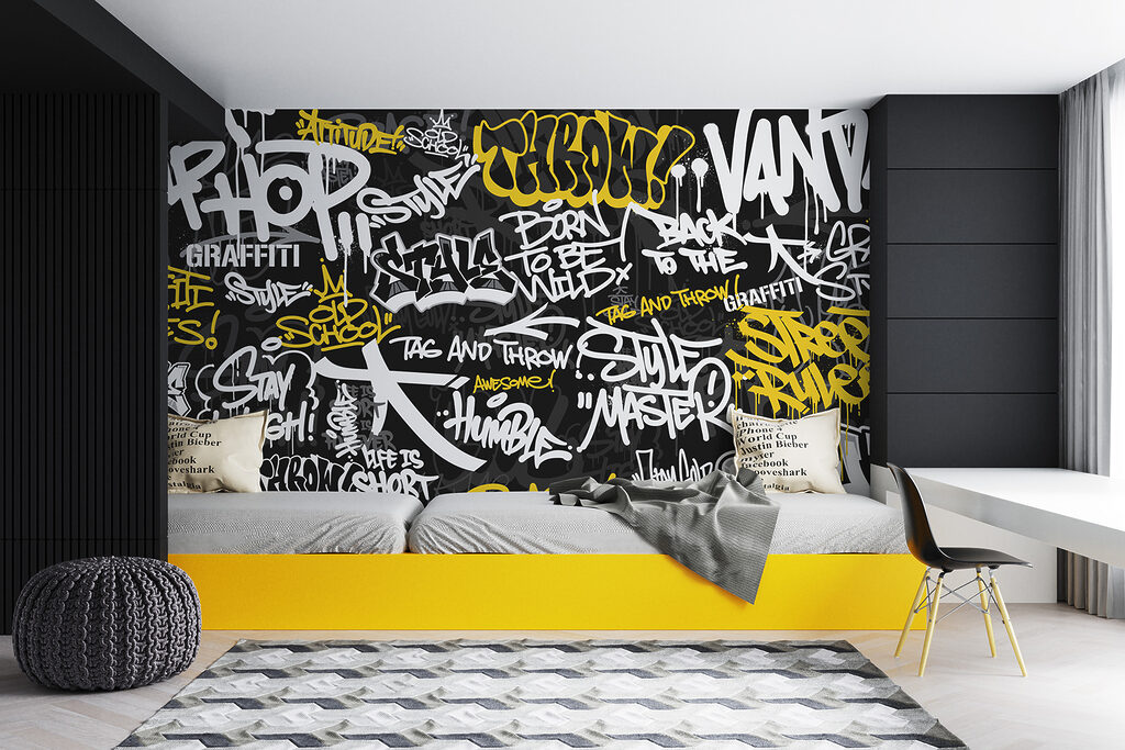Grafiti amarillo sobre negro — interior 2