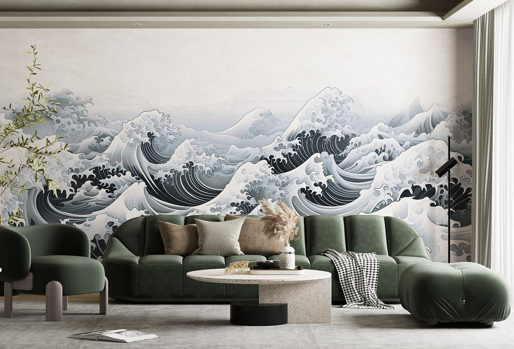 Olas en grabado gris — interior 3