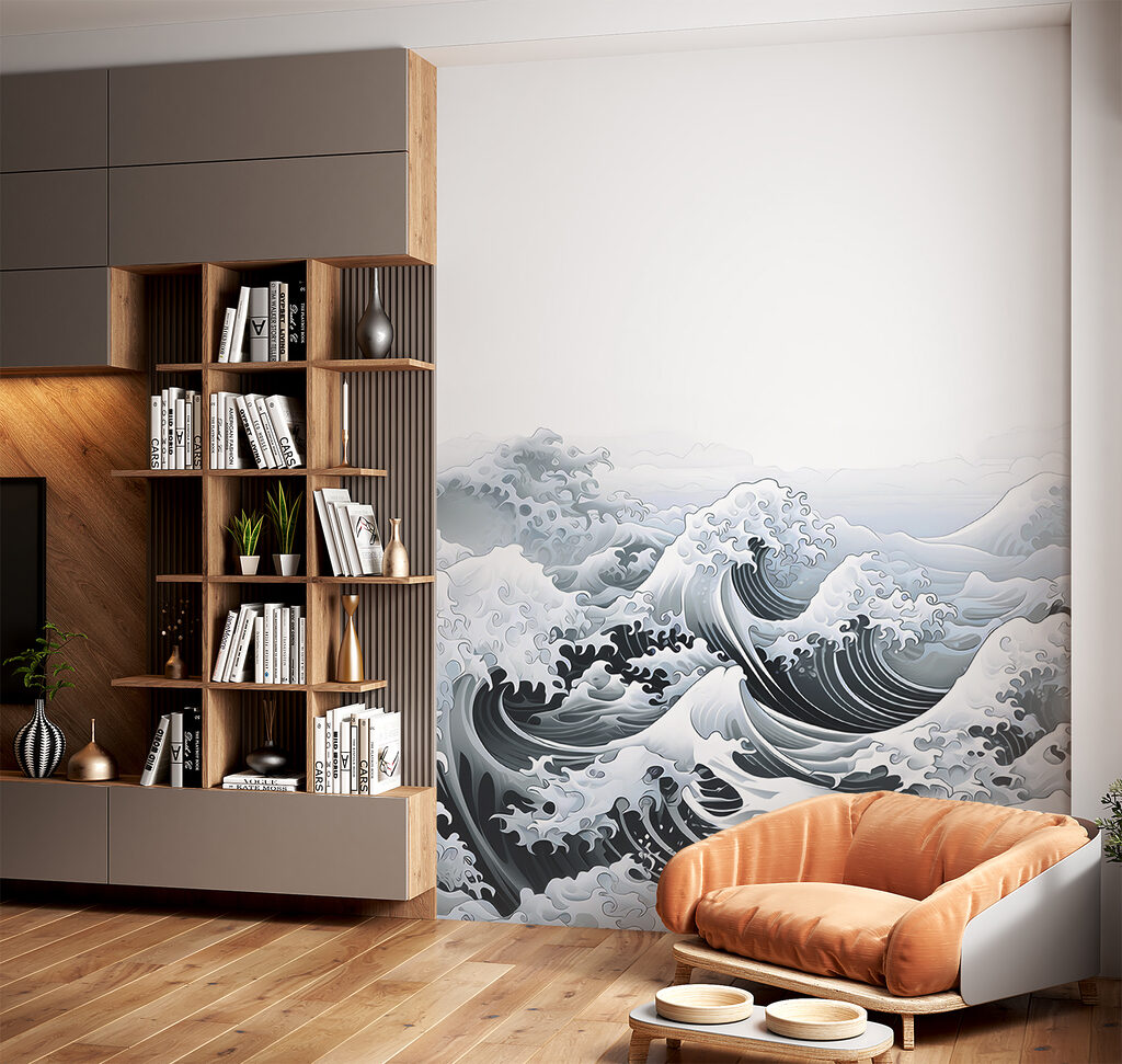 Olas en grabado gris — interior 4
