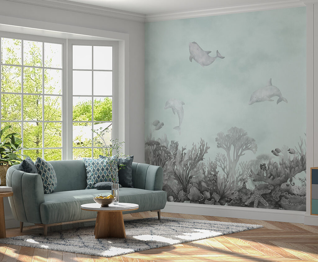 Delfines sobre corales — interior 3
