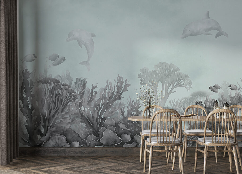 Delfines sobre corales — interior 4