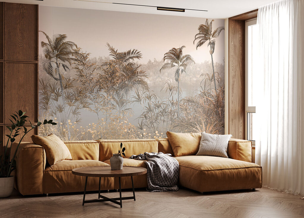 Palmeras en niebla cálida — interior 2