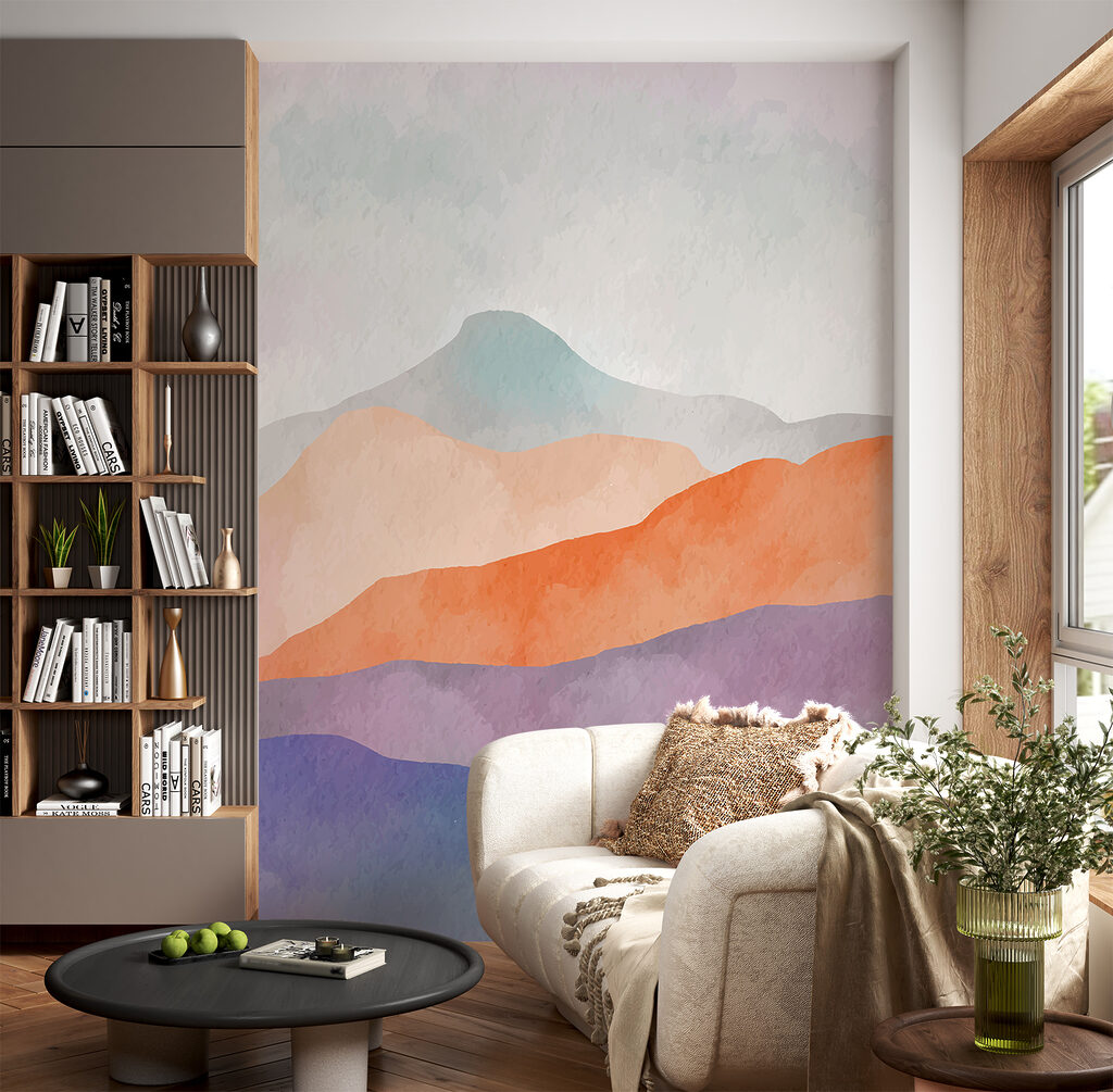Montañas moradas, horizonte naranja — interior 1