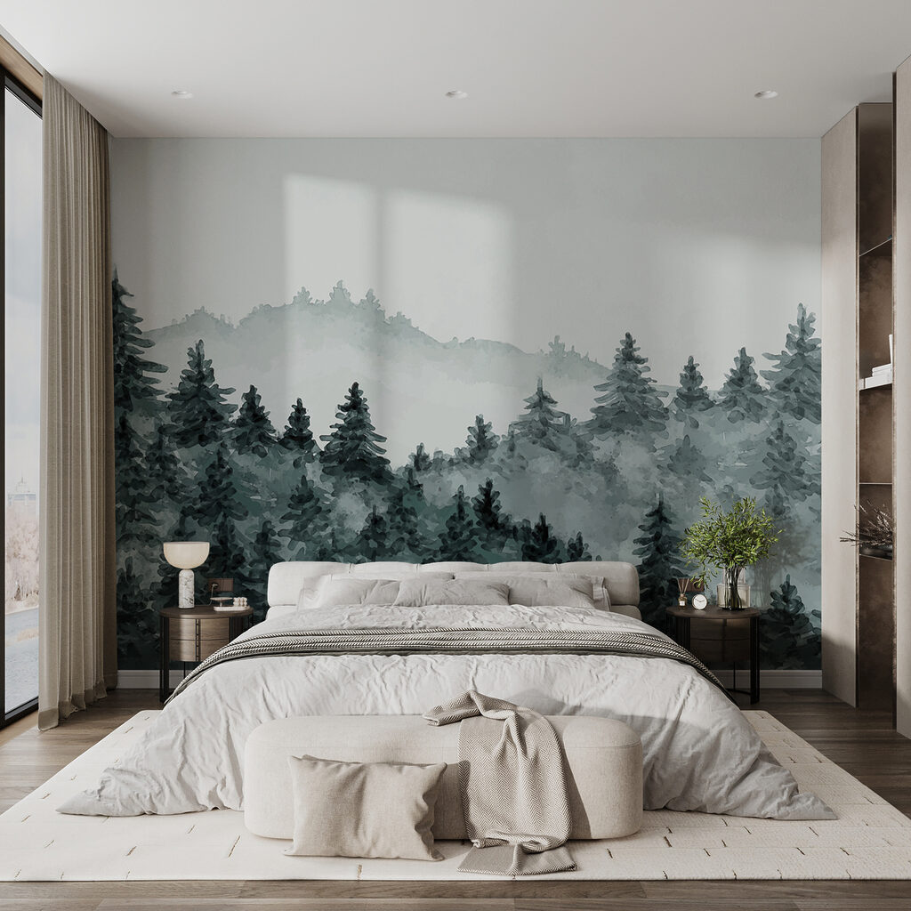 Pinos en colinas neblinosas — interior 5