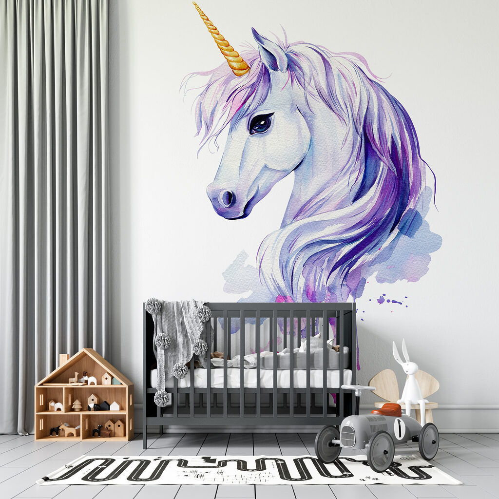 Unicornio en acuarela morada — interior 4
