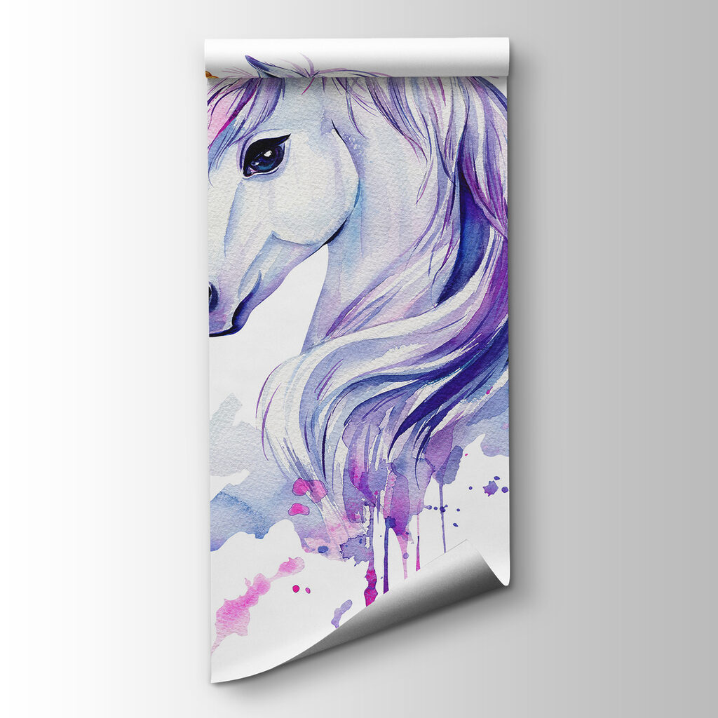 Unicornio en acuarela morada — vista del producto