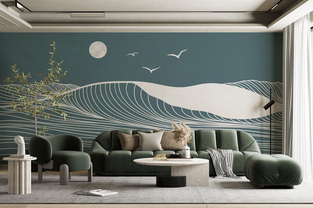 Olas blancas y luna — interior 1