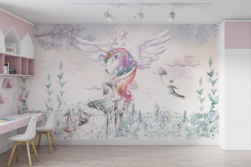 Unicornio alado entre cristales — interior 1