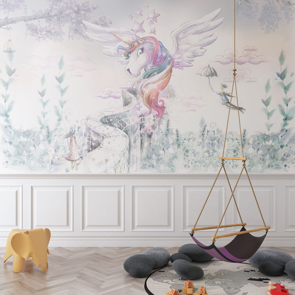 Unicornio alado entre cristales — interior 2
