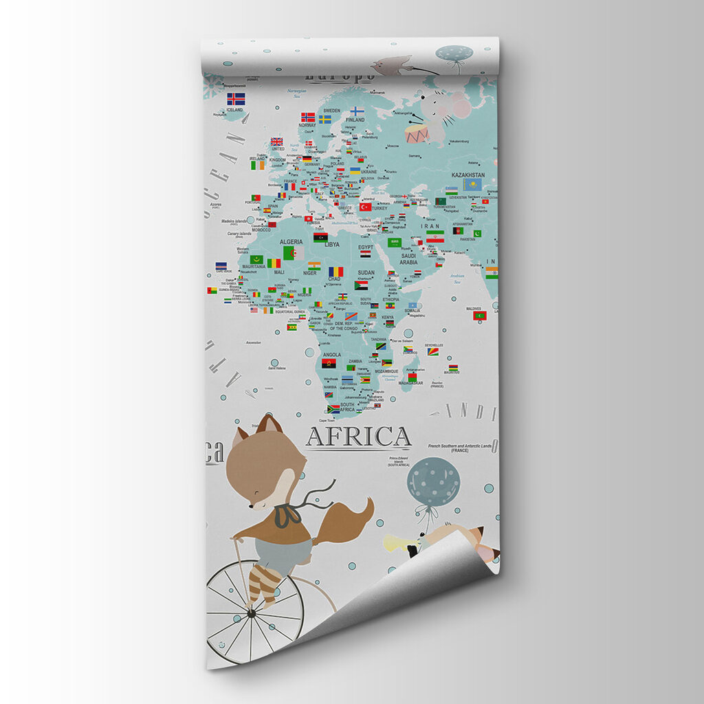 Mapa con animales viajeros — vista del producto