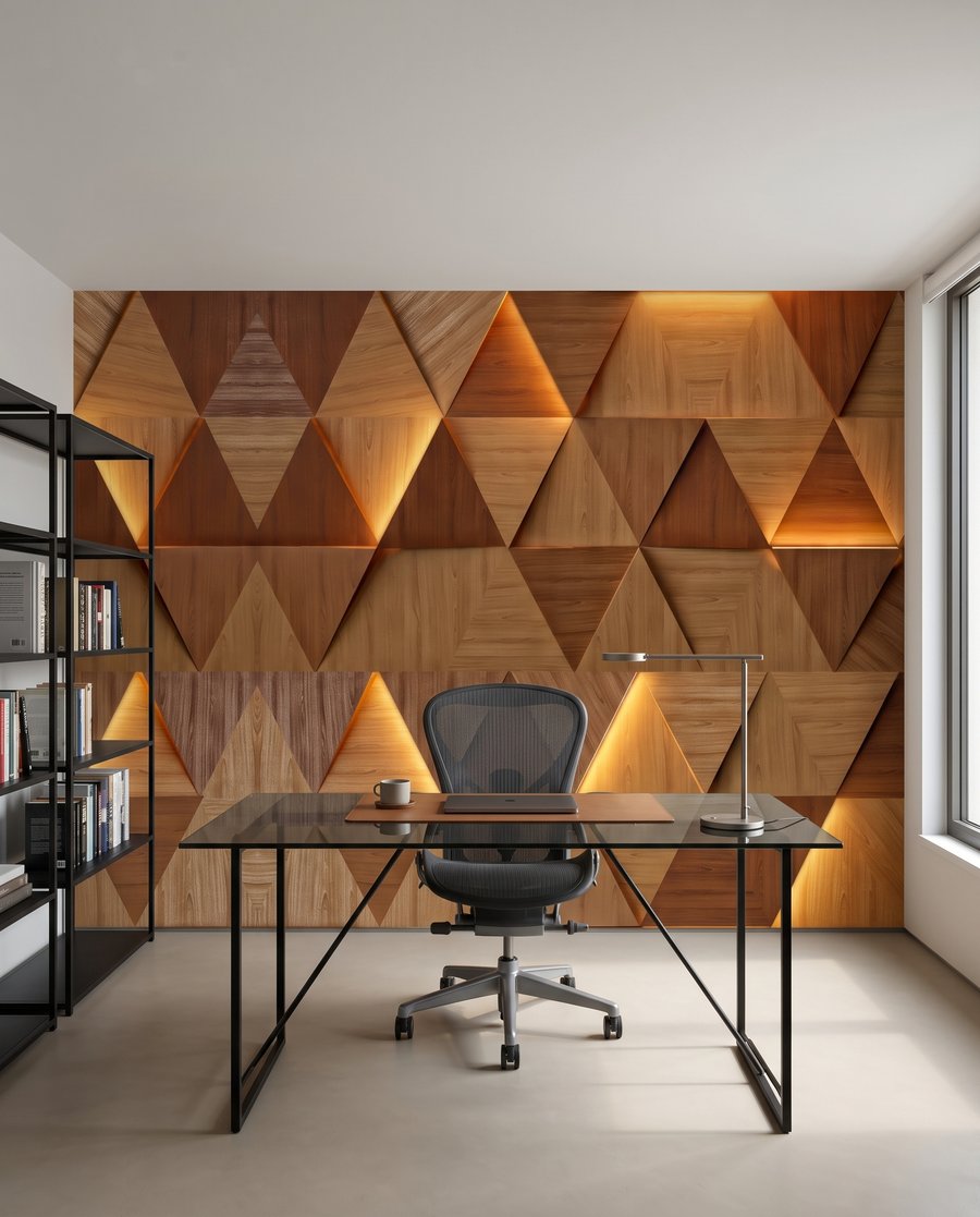 Triángulos con luz ámbar — interior 7