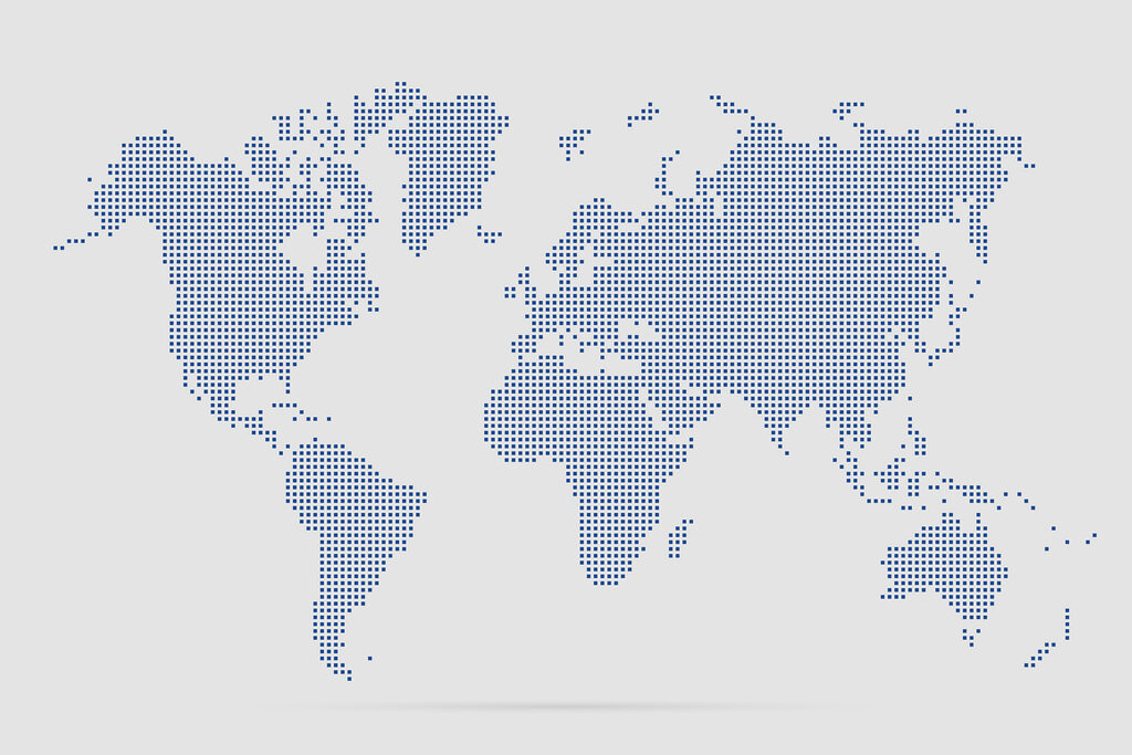 Mapa mundial de puntos — diseño completo
