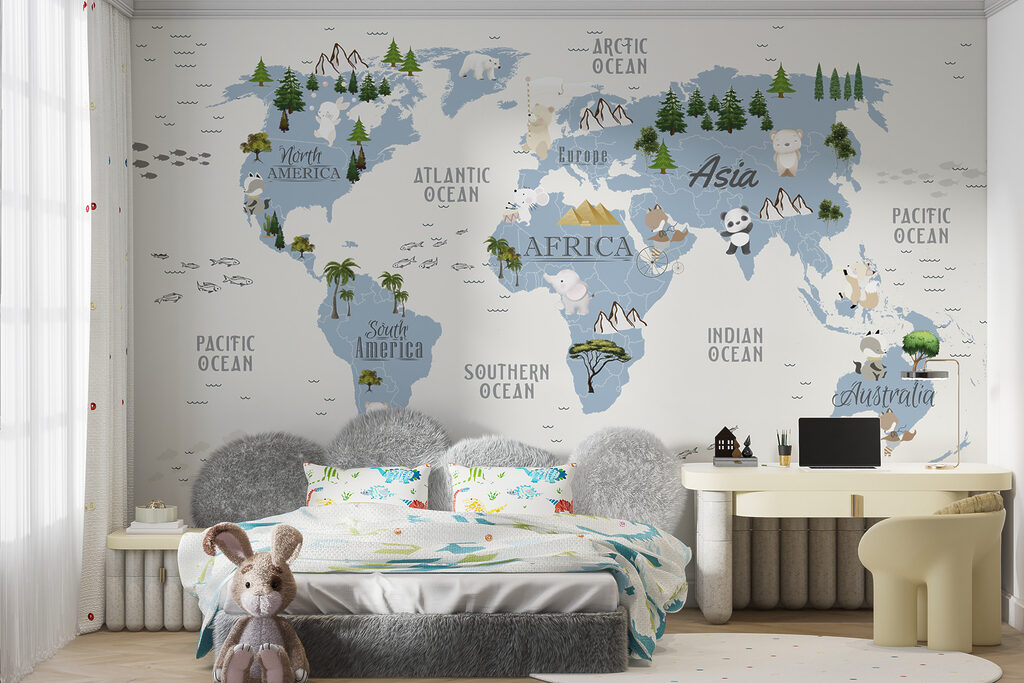 Mapa ilustrado con animales — interior 2