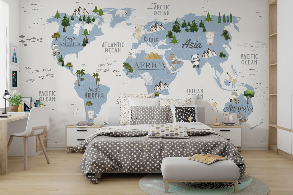 Mapa ilustrado con animales — interior 3