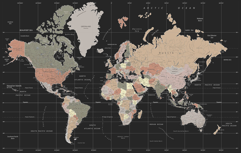 Mapa en antracita — diseño completo