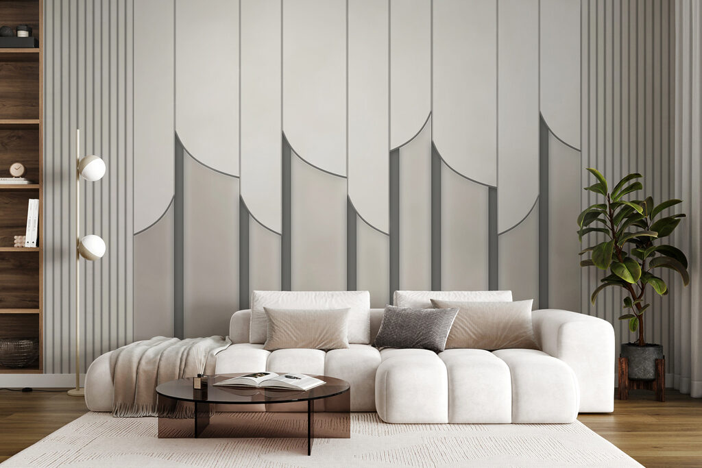 Paneles curvos en crema — interior 2
