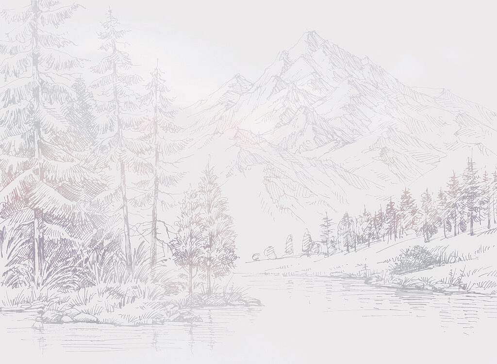 Lago en líneas invernales — diseño completo