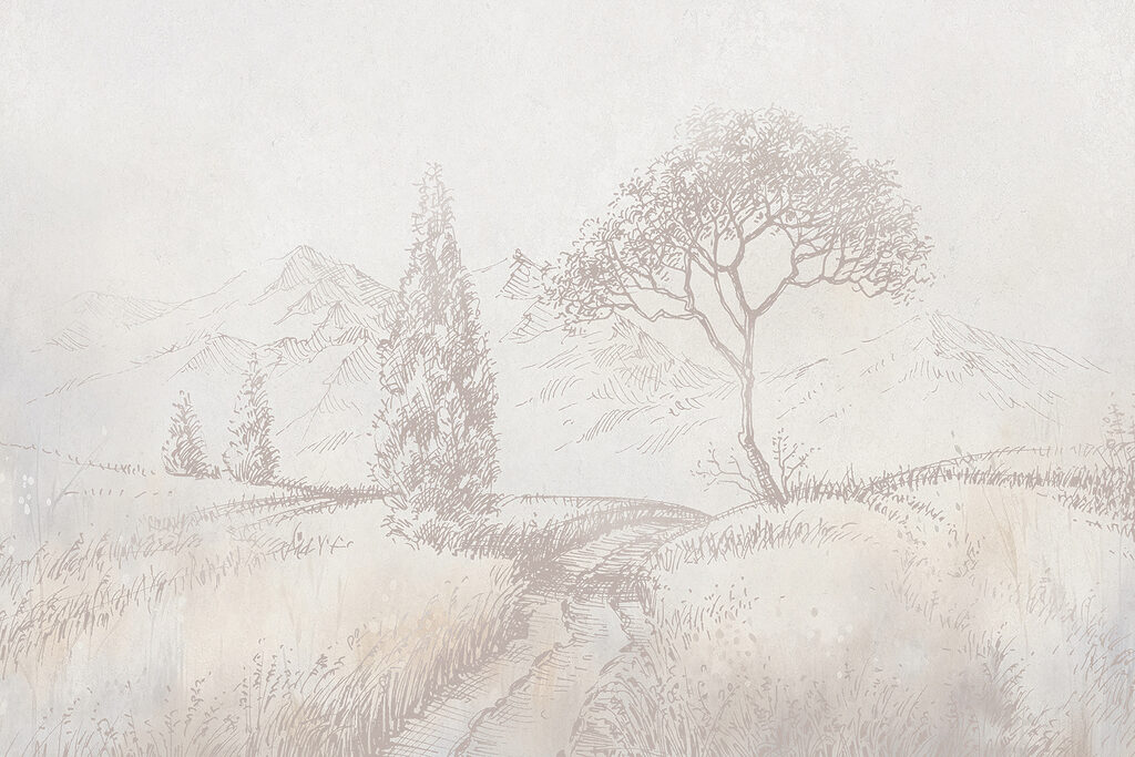 Camino entre árboles — diseño completo