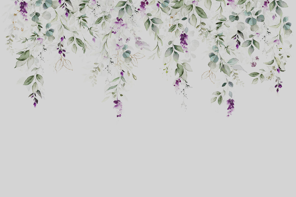 Ramas con flores moradas — diseño completo