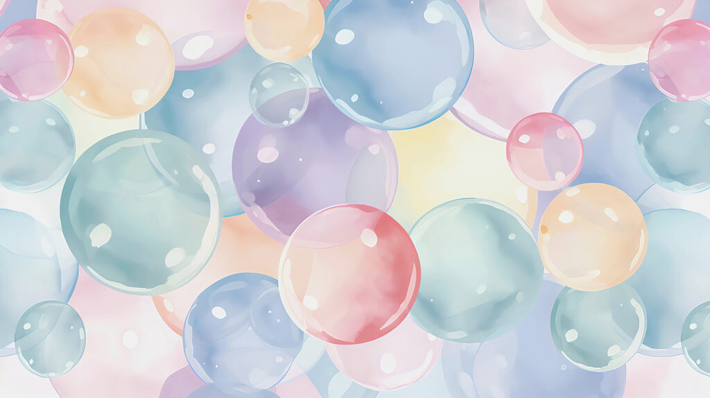 Burbujas pastel luminosas — diseño completo